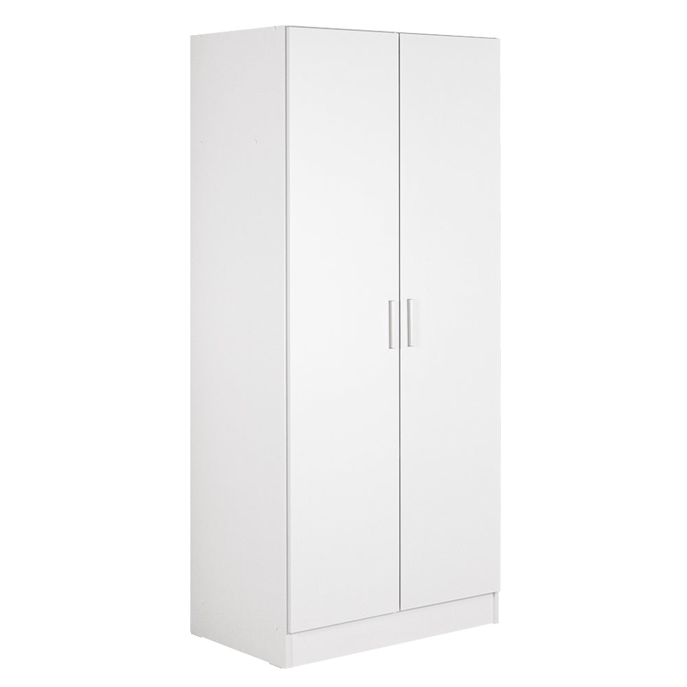 Madesa 2 Door Wardrobe Storage Cabinet 71 H x 20 D x 31 L - White