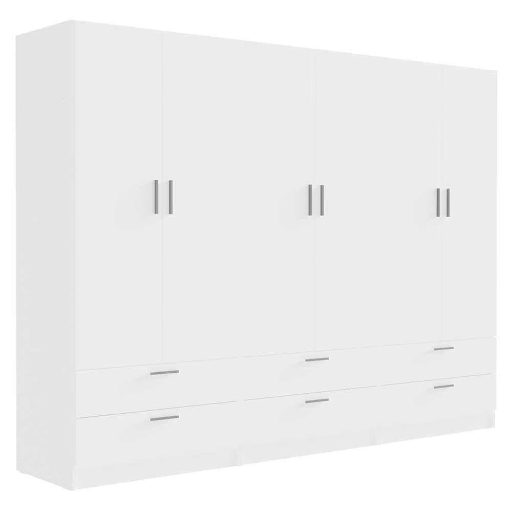 Madesa 6 Doors 6 Drawers Storage Cabinet Wardrobe with Shelves and