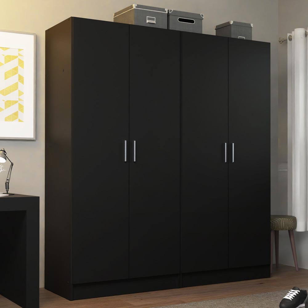 Madesa Wardrobe Set 2 Armoire Closet Hanging Storage Cabinet 4