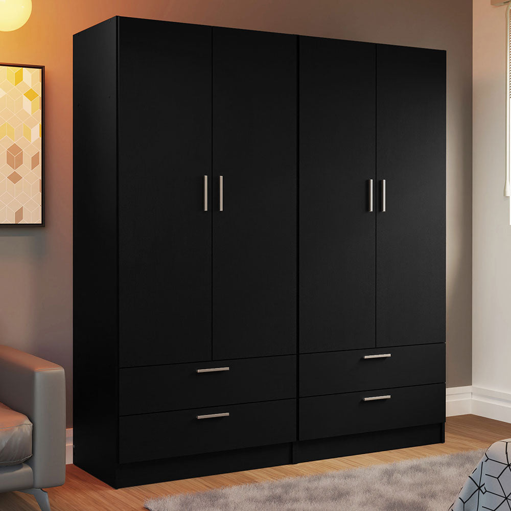 Madesa 4 Doors 4 Drawers Storage Cabinet Wardrobe with Shelves and Han –  Madesa US, image size:1000x1000