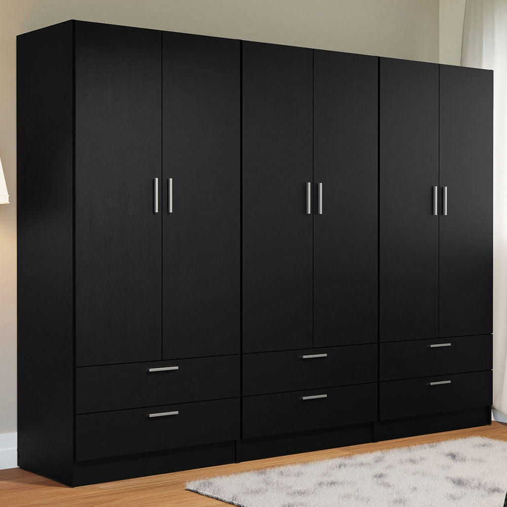 Madesa 6 Doors 6 Drawers Storage Cabinet Wardrobe with Shelves and