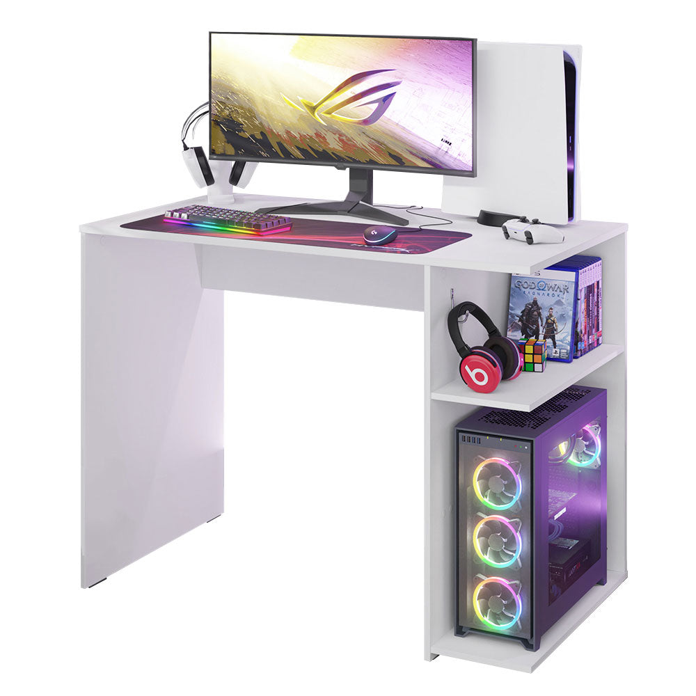 Compact Gaming Computer Desk with 2 Shelves, Cable Management and Larg Madesa US