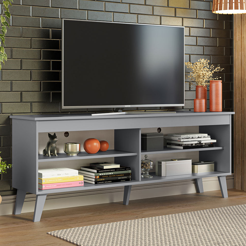 
                  
                    Load image into Gallery viewer, Madesa TV Stand Unit with 4 Shelves and Cable Management for 55, 65 Inch Media 1 Storage Gaming Media Console Living Room and Bedroom Entertainment Center Modern Wooden Television Cabinet - Grey
                  
                