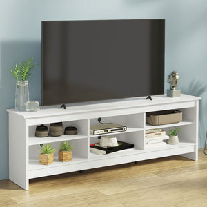 
                  
                    Load image into Gallery viewer, TV Stand with 6 Shelves and Cable Management, for TVs up to 75 Inches, Wood TV Bench, 23” H x 14&amp;quot; D x 71” L - White
                  
                