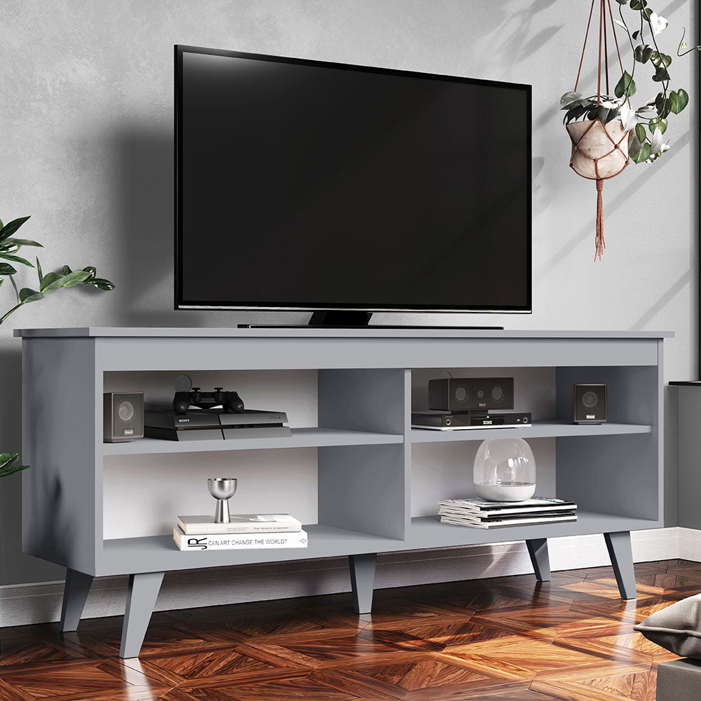 
                  
                    Load image into Gallery viewer, TV Stand Cabinet with 4 Shelves and Cable Management, TV Table Unit for TVs up to 55 Inches, Wooden, 23&amp;#39;&amp;#39; H x 15&amp;#39;&amp;#39; D x 53&amp;#39;&amp;#39; L - Grey
                  
                