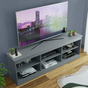 
                  
                    Load image into Gallery viewer, Madesa TV Stand Entertainment Center TV Bench with 6 Open Shelves Easy Cable Management for 65, 75 Inch Living Room and Bedroom Modern Wooden Television Media Console - Grey
                  
                