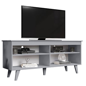 
                  
                    Load image into Gallery viewer, TV Stand Cabinet with 4 Shelves and Cable Management, TV Table Unit for TVs up to 55 Inches, Wooden, 23&amp;#39;&amp;#39; H x 15&amp;#39;&amp;#39; D x 53&amp;#39;&amp;#39; L - Grey
                  
                