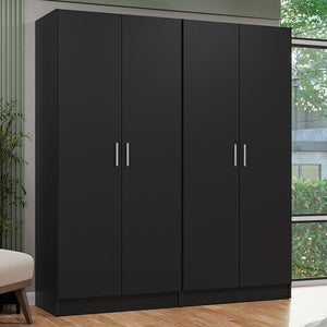 
                  
                    Load image into Gallery viewer, Madesa 4 Doors Storage Cabinet with Ample Shelves Space 63 Inch Utility Armoire Closet Entryway and Bedroom Organization Unit - Black
                  
                