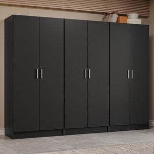 
                  
                    Load image into Gallery viewer, Madesa 6 Doors Storage Cabinet with Ample Shelves Space 94 Inch Utility Armoire Closet Entryway and Bedroom Organization Unit - Black
                  
                