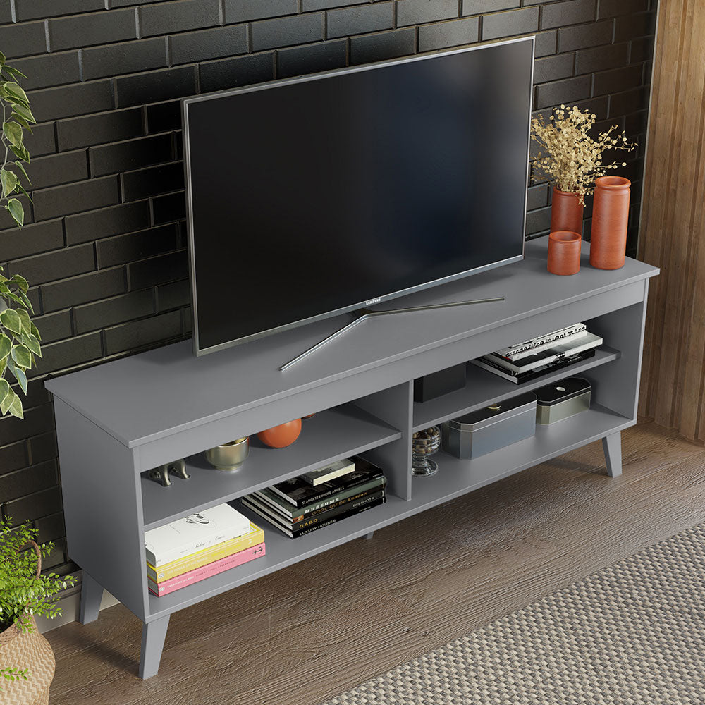 
                  
                    Load image into Gallery viewer, Madesa TV Stand Unit with 4 Shelves and Cable Management for 55, 65 Inch Media 1 Storage Gaming Media Console Living Room and Bedroom Entertainment Center Modern Wooden Television Cabinet - Grey
                  
                