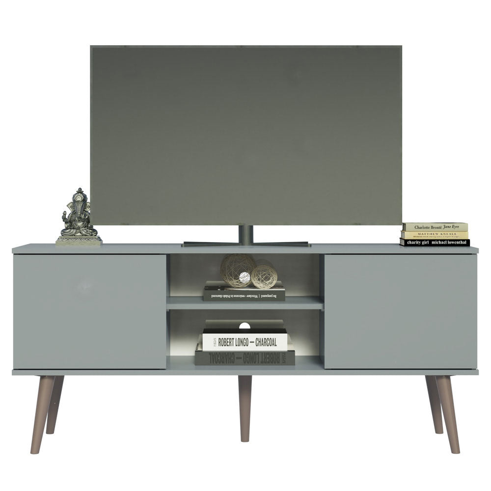 
                  
                    Load image into Gallery viewer, MADESA MODERN TV STAND WITH 2 DOORS, 2 SHELVES FOR TVS UP TO 55 INCHES, WOOD ENTERTAINMENT CENTER 23&amp;#39;&amp;#39; H X 15&amp;#39;&amp;#39; D X 54&amp;#39;&amp;#39; L - GRAY
                  
                