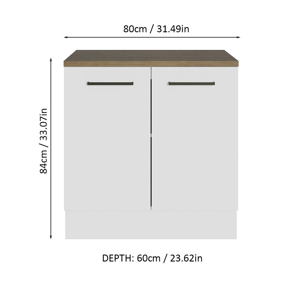 
                  
                    Load image into Gallery viewer, Madesa Compact Garage and Utility Room Base Storage Cabinet with 2 Doors and Tool Storage Shelves 33 Inch Wooden Organization Unit - White
                  
                