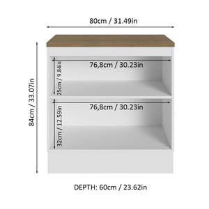 
                  
                    Load image into Gallery viewer, Madesa Compact Garage and Utility Room Base Storage Cabinet with 2 Doors and Tool Storage Shelves 33 Inch Wooden Organization Unit - White
                  
                