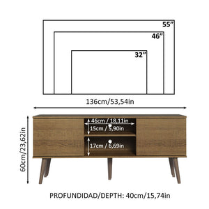 
                  
                    Load image into Gallery viewer, Madesa TV Stand Console with 2 Doors and 2 Shelves with Cable Management for 50, 55 Inch Media Storage Media Console Office Entertainment Center Wooden Television Cabinet - Rustic
                  
                