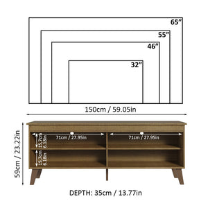 
                  
                    Load image into Gallery viewer, Madesa TV Stand Unit with 4 Shelves and Cable Management for 55, 65 Inch Media 1 Storage Gaming Media Console Living Room and Bedroom Entertainment Center Modern Wooden Television Cabinet - Rustic
                  
                