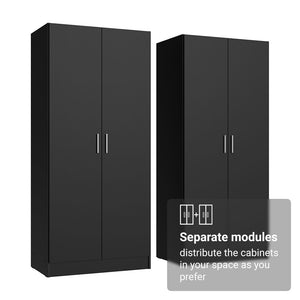 
                  
                    Load image into Gallery viewer, Madesa 4 Doors Storage Cabinet with Ample Shelves Space 63 Inch Utility Armoire Closet Entryway and Bedroom Organization Unit - Black
                  
                