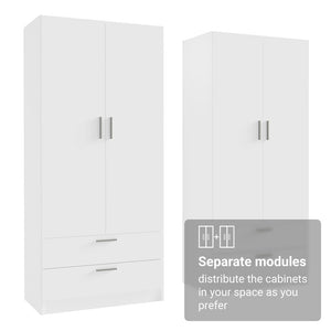 
                  
                    Load image into Gallery viewer, Madesa 4 Doors 4 Drawers Storage Cabinet Wardrobe with Shelves and Hanging Space 63 Inch Wooden Armoire Closet Organization Unit for Bedroom and Office - White
                  
                