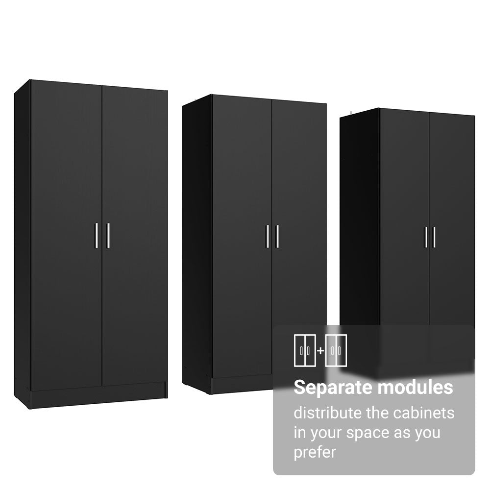 
                  
                    Load image into Gallery viewer, Madesa 6 Doors Storage Cabinet with Ample Shelves Space 94 Inch Utility Armoire Closet Entryway and Bedroom Organization Unit - Black
                  
                