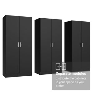 
                  
                    Load image into Gallery viewer, Madesa 6 Doors Storage Cabinet with Ample Shelves Space 94 Inch Utility Armoire Closet Entryway and Bedroom Organization Unit - Black
                  
                