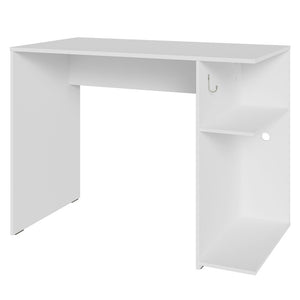 
                  
                    Load image into Gallery viewer, Compact Gaming Computer Desk with 2 Shelves, Cable Management and Large Monitor Stand, Wood, 21&amp;quot; D x 39&amp;quot; W x 30&amp;quot; H - White
                  
                