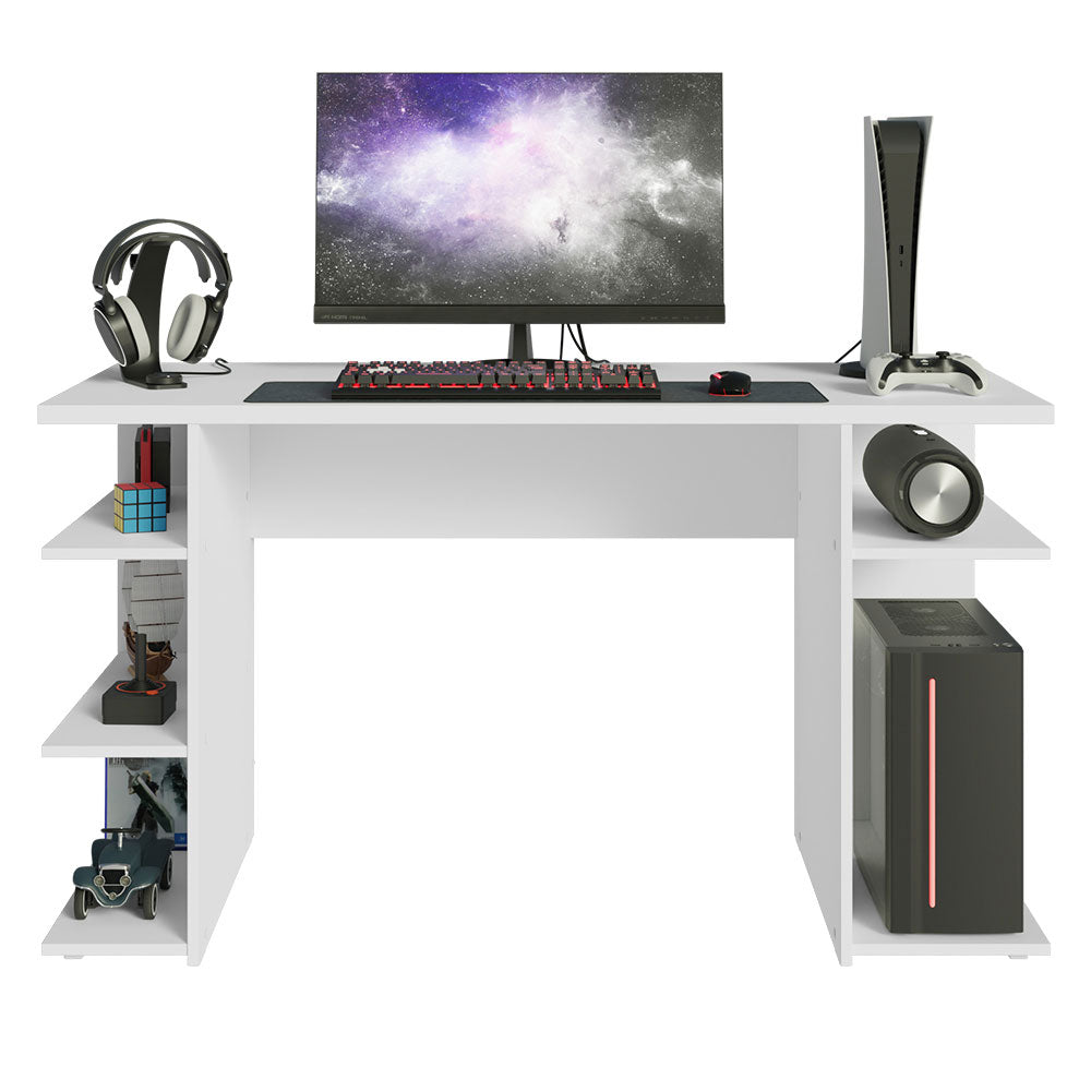 
                  
                    Load image into Gallery viewer, Madesa Gamer Desk 53&amp;quot; + Ladder Shelf Standing Bookcase - White
                  
                