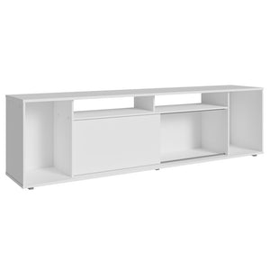 
                  
                    Load image into Gallery viewer, Madesa Large Entertainment Center with 1 Sliding Door, 5 Shelves and Open Shelves for 65, 75 Inch Media Storage Gaming Media Console Living Room and Bedroom Modern Wooden Television Stand - White
                  
                