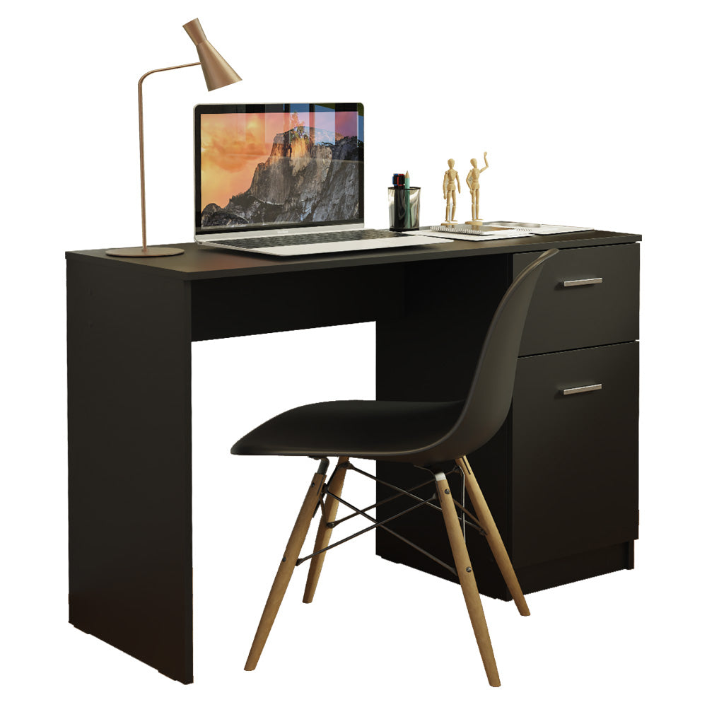 
                  
                    Load image into Gallery viewer, MADESA COMPACT COMPUTER DESK STUDY TABLE FOR SMALL SPACES HOME OFFICE 43 INCH STUDENT LAPTOP PC WRITING DESKS WITH STORAGE AND DRAWER - BLACK
                  
                