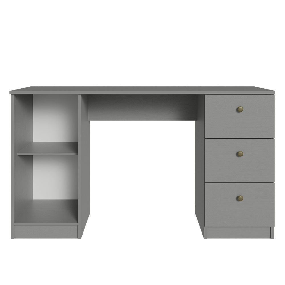 
                  
                    Load image into Gallery viewer, MADESA COMPUTER DESK WITH 3 DRAWERS, 1 DOOR AND 1 STORAGE SHELF, WOOD WRITING HOME OFFICE WORKSTATION, 30” H X 18” D X 53” W - GRAY
                  
                