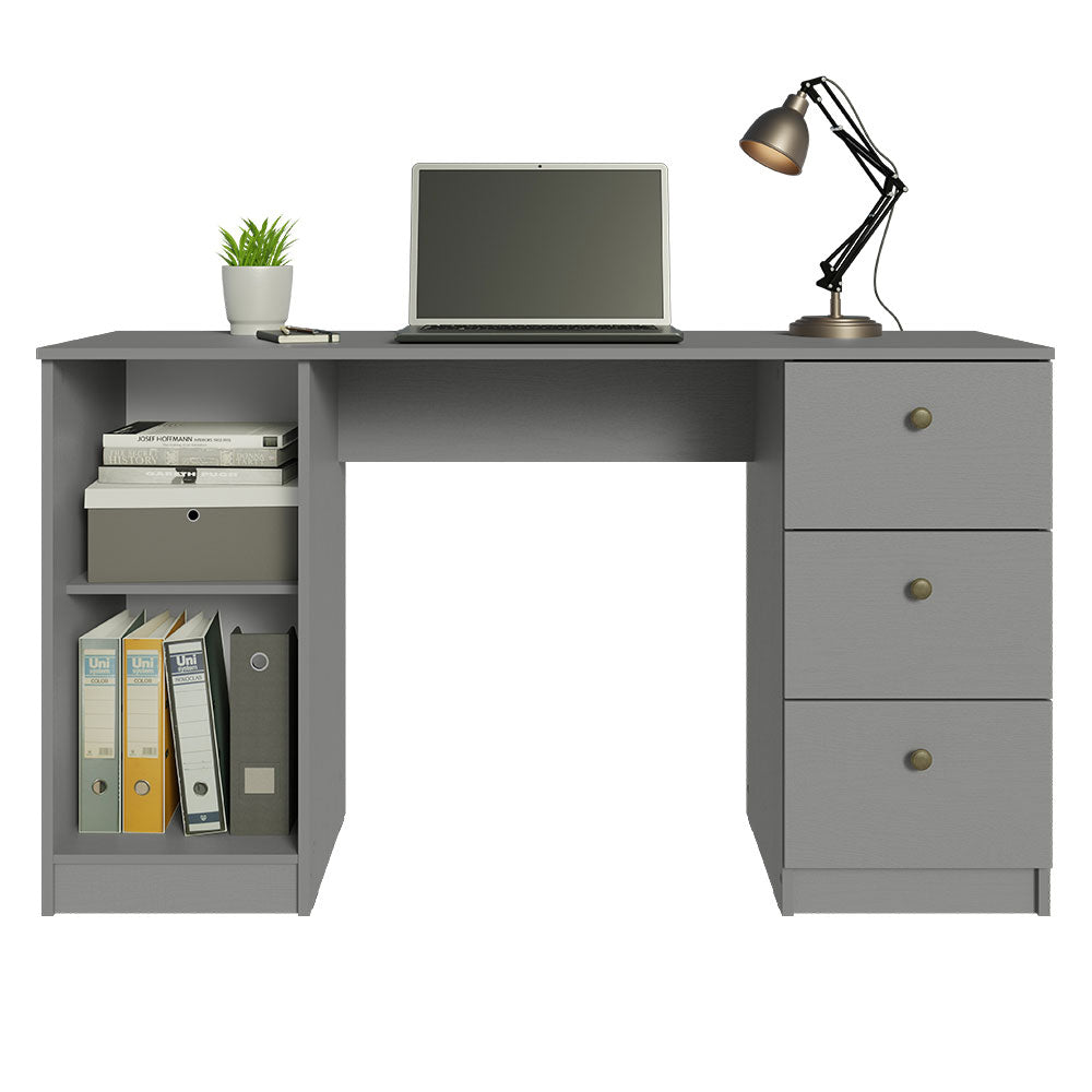 
                  
                    Load image into Gallery viewer, Modern 53 inch Computer Writing Desk with Drawers and Door, Executive Desk, Wood PC Table, 30” H x 18” D x 53” W - Grey
                  
                