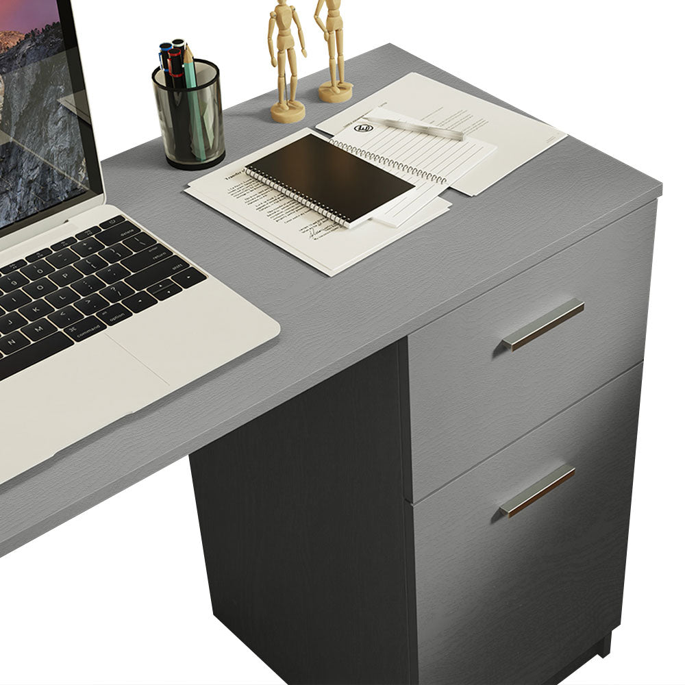 MADESA HOME OFFICE COMPUTER DESK, WORKSTATION WITH STORAGE SPACE - GREY –  Madesa US