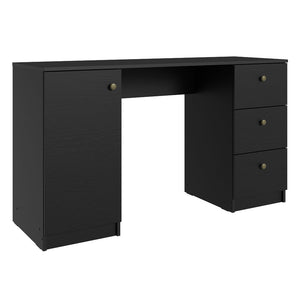 
                  
                    Load image into Gallery viewer, Modern 53 inch Computer Writing Desk with Drawers and Door, Executive Desk, Wood PC Table, 30” H x 18” D x 53” W - Black
                  
                