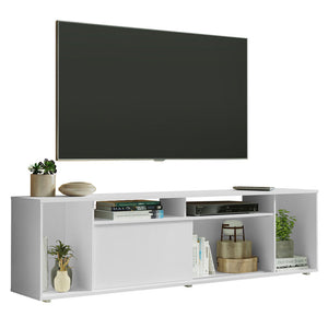 
                  
                    Load image into Gallery viewer, Madesa Large Entertainment Center with 1 Sliding Door, 5 Shelves and Open Shelves for 65, 75 Inch Media Storage Gaming Media Console Living Room and Bedroom Modern Wooden Television Stand - White
                  
                