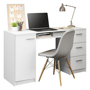 MADESA HOME OFFICE COMPUTER DESK, WORKSTATION WITH STORAGE SPACE - WHITE –  Madesa US