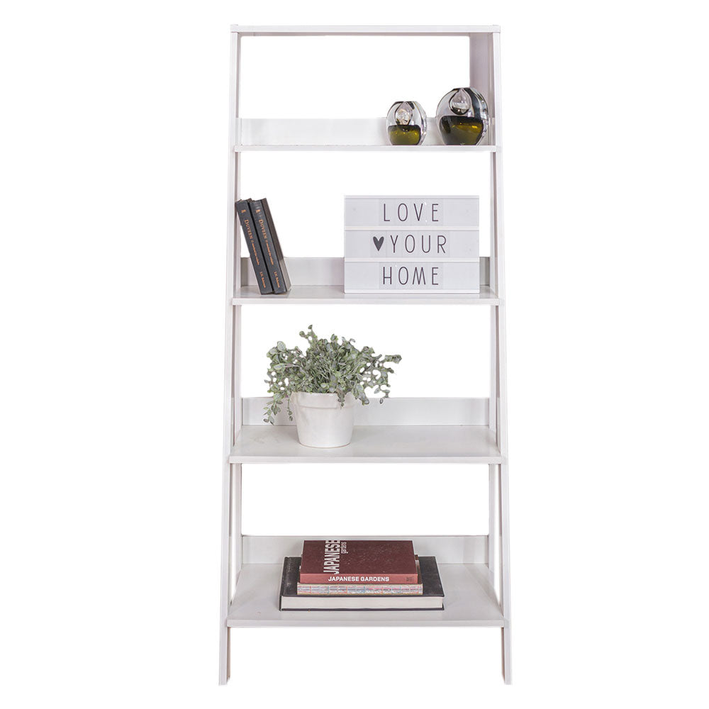 
                  
                    Load image into Gallery viewer, MADESA 5-TIER LADDER SHELF WITH STORAGE SPACE, FREE STANDING BOOKSHELF, WOOD, 15&amp;quot; D X 24&amp;quot; W X 53&amp;quot; H - WHITE
                  
                