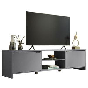 
                  
                    Load image into Gallery viewer, TV Stand for TV&amp;#39;s up to 80 inches, 71 inch, TV Table with Cable Management, Wooden, 18&amp;#39;&amp;#39; H x 15&amp;#39;&amp;#39; D x 71&amp;#39;&amp;#39; L - Grey
                  
                