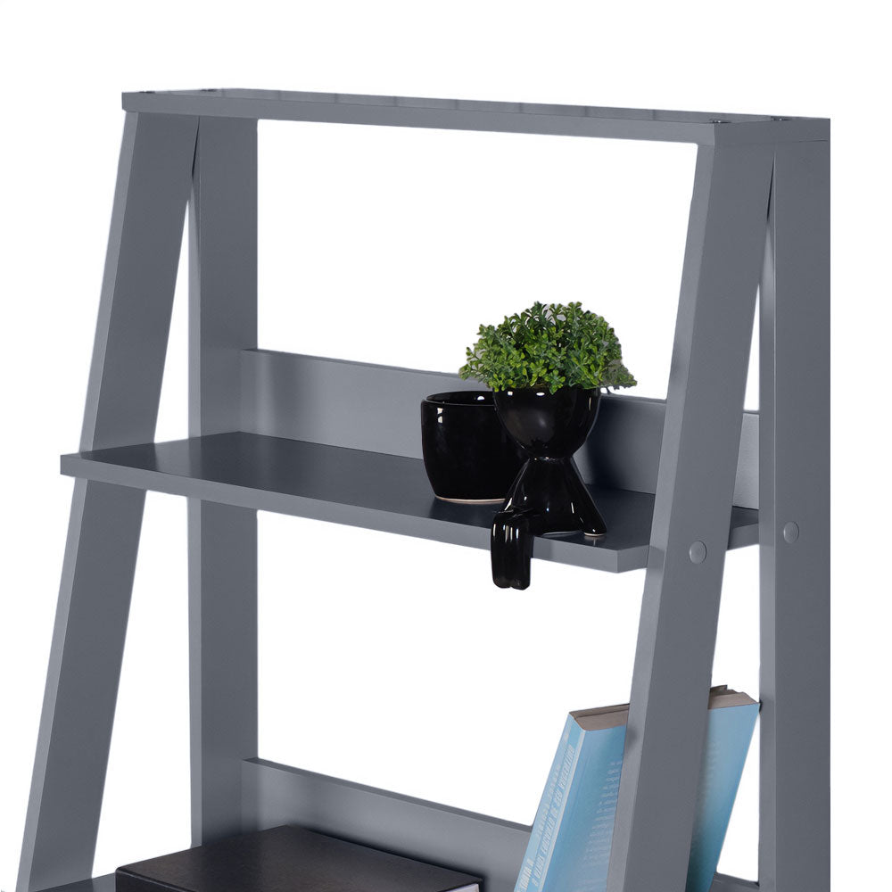 
                  
                    Load image into Gallery viewer, MADESA 5-TIER LADDER SHELF WITH STORAGE SPACE, FREE STANDING BOOKSHELF, WOOD, 15&amp;quot; D X 24&amp;quot; W X 53&amp;quot; H - GREY
                  
                