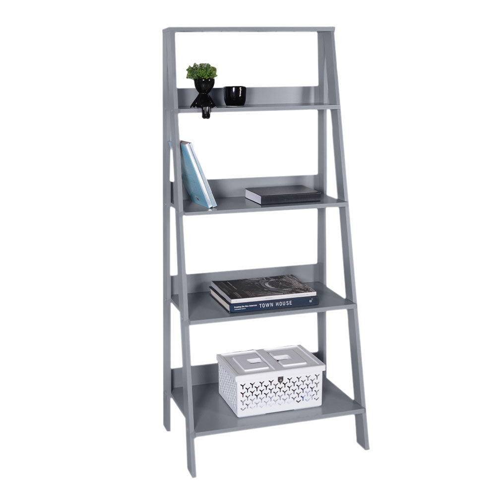 
                  
                    Load image into Gallery viewer, MADESA 5-TIER LADDER SHELF WITH STORAGE SPACE, FREE STANDING BOOKSHELF, WOOD, 15&amp;quot; D X 24&amp;quot; W X 53&amp;quot; H - GREY
                  
                