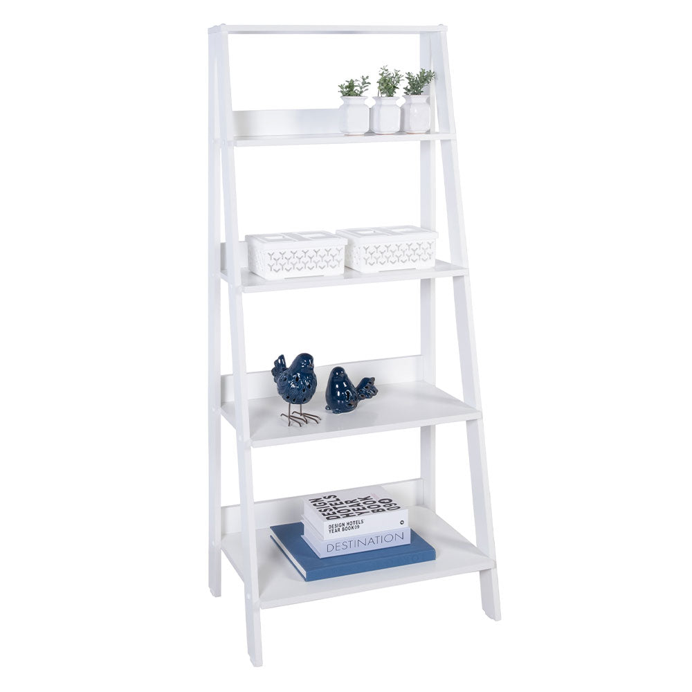 
                  
                    Load image into Gallery viewer, MADESA 5-TIER LADDER SHELF WITH STORAGE SPACE, FREE STANDING BOOKSHELF, WOOD, 15&amp;quot; D X 24&amp;quot; W X 53&amp;quot; H - WHITE
                  
                