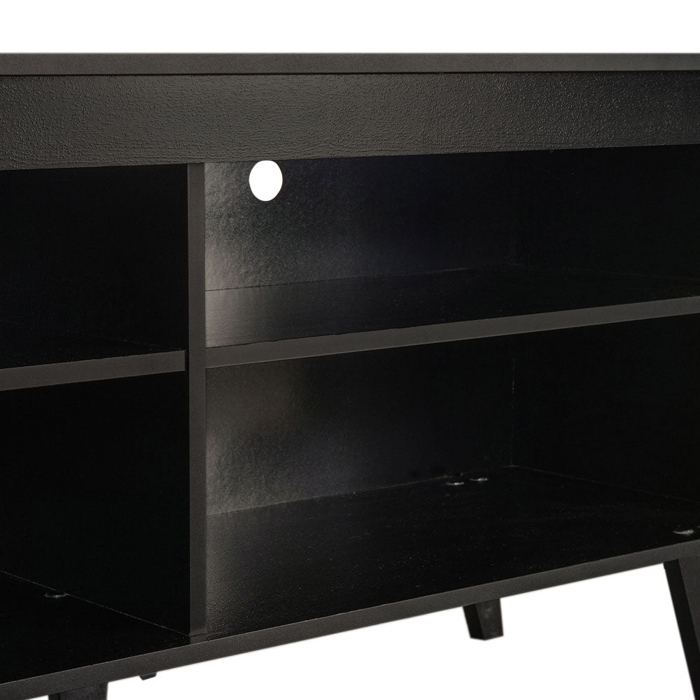
                  
                    Load image into Gallery viewer, MADESA TV STAND CABINET WITH 4 SHELVES AND CABLE MANAGEMENT, TV TABLE UNIT FOR TVs UP TO 55 INCHES, WOODEN, 23&amp;#39;&amp;#39; H X 15&amp;#39;&amp;#39; D X 53&amp;#39;&amp;#39; L – BLACK
                  
                