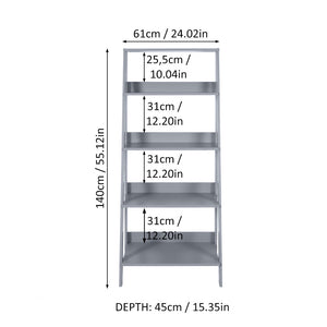 
                  
                    Load image into Gallery viewer, MADESA 5-TIER LADDER SHELF WITH STORAGE SPACE, FREE STANDING BOOKSHELF, WOOD, 15&amp;quot; D X 24&amp;quot; W X 53&amp;quot; H - GREY
                  
                