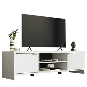 
                  
                    Load image into Gallery viewer, MADESA MODERN TV STAND STORAGE CABINET FOR TVS UP TO 65 INCHES, CONSOLE TABLE UNIT, WITH WIRE MANAGEMENT AND STORAGE SPACE - WHITE
                  
                